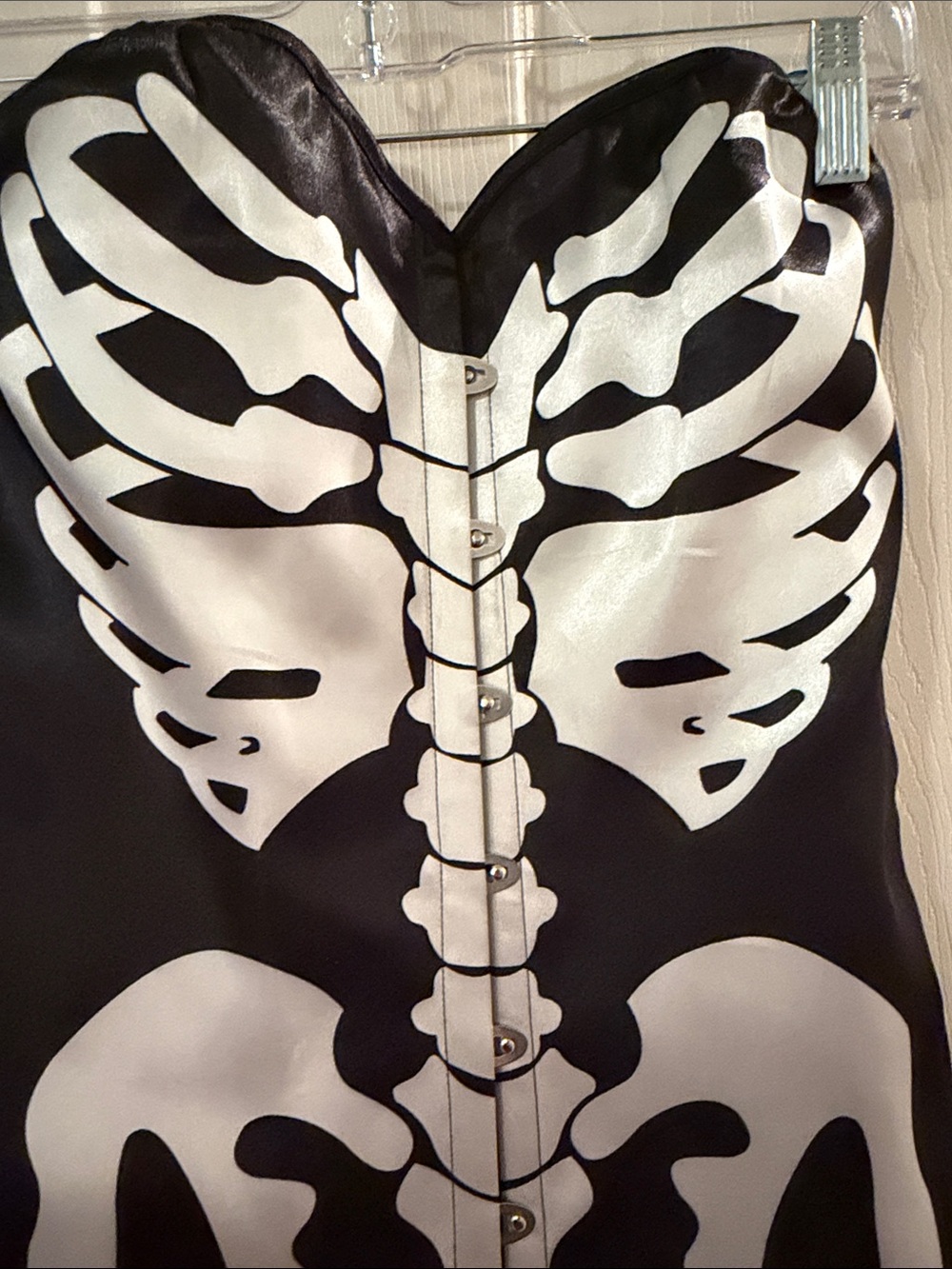 Hot Topic Lovesick Black and White Skeleton Corset Top - Picture 3 of 10